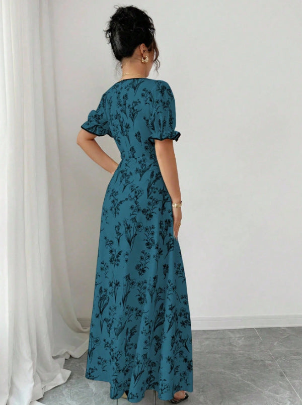 Robe d'Été Évasée à Motifs Fleuris