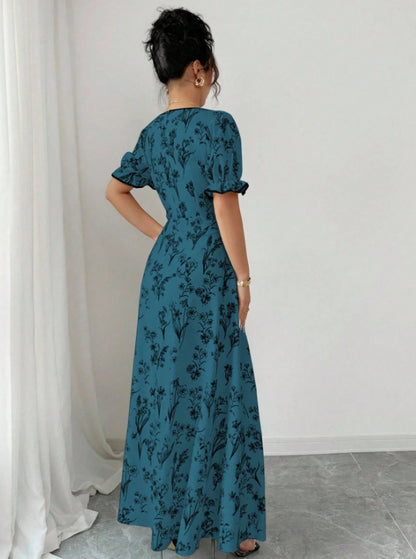 Robe d'Été Évasée à Motifs Fleuris